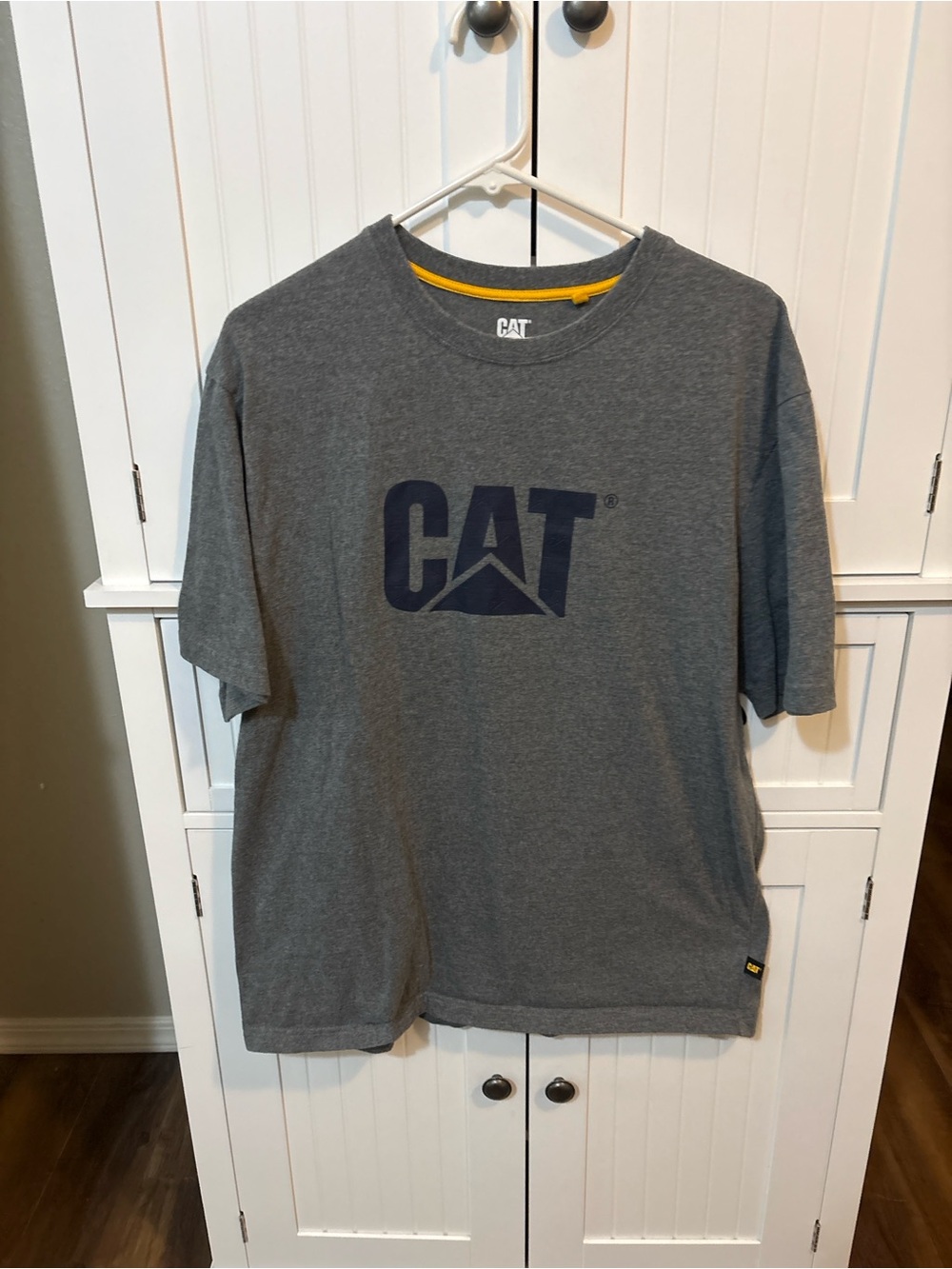 CAT Caterpillar Men’s Large Gray Logo Workwear T-Shirt Utility Construction